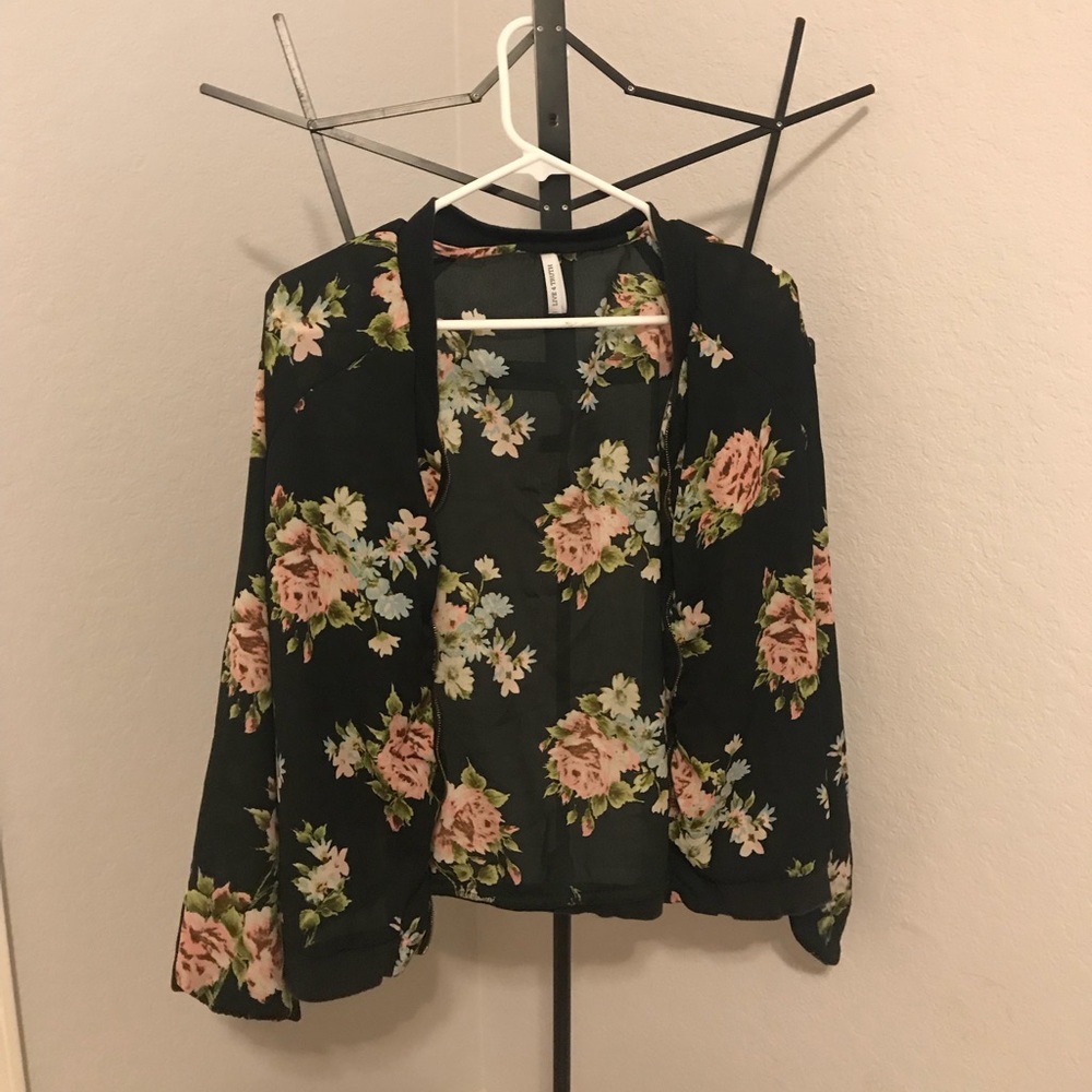 floral see-through light jacket